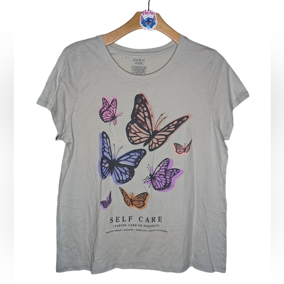 Woman's Self Care Butterfly Crewneck T-shirt - Picture 7 of 8